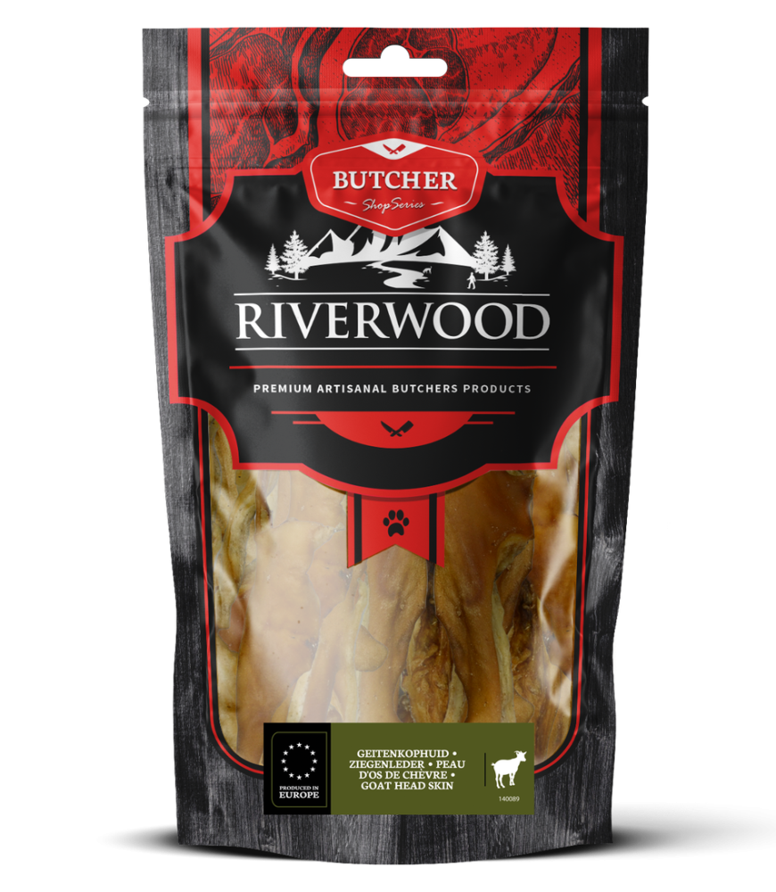 Riverwood Geitenkophuid - hypoallergene kauwsnack voor honden