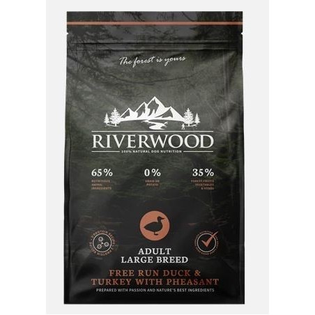 Riverwood Adult XL Eend & Kalkoen met Fazant – Graanvrije voeding voor grote volwassen honden