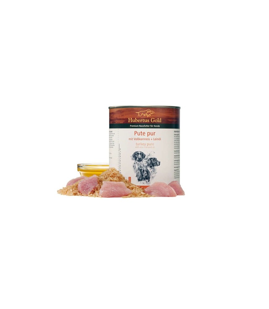 Hubertus Gold Kalkoen‑Rijst – Licht verteerbare natuurlijke voeding met verse kalkoen